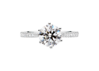 Modern tapered solitaire ring available in white gold or platinum. Available in White Gold, Yellow Gold, Rose Gold or Platinum