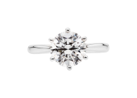 Moodern tapered solitaire available in white gold or platinum Available in White Gold, Yellow Gold, Rose Gold or Platinum