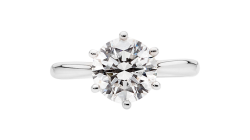 Moodern tapered solitaire available in white gold or platinum