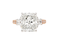 Radiant solitaire ring available in platinum or rose gold. Available in White Gold, Yellow Gold, Rose Gold or Platinum
