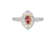 Pink marquise brilliant cut diamond ring available in white or rose gold. Available in White Gold, Yellow Gold, Rose Gold or Platinum
