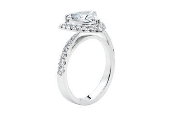 Stunning Trilliant Halo ring available in white gold or platinum. Available in White Gold, Yellow Gold, Rose Gold or Platinum