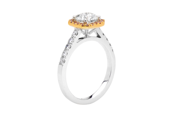 Radiant cut diamond ring available in white or rose gold. Available in White Gold, Yellow Gold, Rose Gold or Platinum
