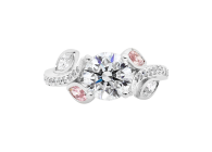 Round and marguise brilliant cut diamond ring available in white gold or platinum. Available in White Gold, Yellow Gold, Rose Gold or Platinum