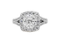 Art deco cluster ring available in white gold or platinum. Available in White Gold, Yellow Gold, Rose Gold or Platinum
