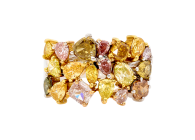 Pear and oval brilliant cut diamonds set on a white or yellow gold band. Available in White Gold, Yellow Gold, Rose Gold or Platinum