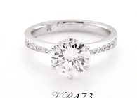 Platinum Diamond Solitaire featuring 1.66ct Round Brilliant Cut Diamond in the centre and 16 round brilliant cut diamonds on the shoulders. Available in White Gold, Yellow Gold, Rose Gold or Platinum