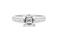 Asscher cut solitaire ring available in white gold or platinum. Available in White Gold, Yellow Gold, Rose Gold or Platinum