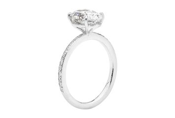 Oval brilliant cut Solitaire ring available in white gold or platinum. Available in White Gold, Yellow Gold, Rose Gold or Platinum