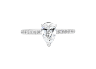 Pear brilliant cut diamond ring available in white gold or platinum. Available in White Gold, Yellow Gold, Rose Gold or Platinum