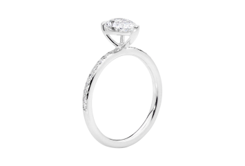 Pear brilliant cut diamond ring available in white gold or platinum. Available in White Gold, Yellow Gold, Rose Gold or Platinum