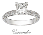 Princess Cut Diamond Ring featuring Knife Edge Band With Millgrain Detail