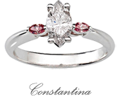 Marquise Cut Diamond Ring featuring Argyle Pink Shoulder Diamonds