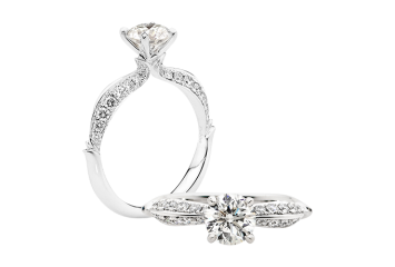 Round solitaire brilliant cut ring available in white gold or platinum. Available in White Gold, Yellow Gold, Rose Gold or Platinum