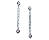Diamond Drop Earrings featuring Bezel Set Argyle Pink Diamonds