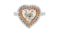 Heart double Halo with brilliant cut available win white or rose gold.