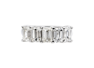 Large emerald cut Eternity ring available in white gold or platinum. Available in White Gold, Yellow Gold, Rose Gold or Platinum
