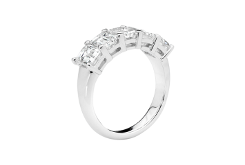 Large emerald cut Eternity ring available in white gold or platinum. Available in White Gold, Yellow Gold, Rose Gold or Platinum
