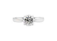 Tapered meteor solitaire ring available in white gold or platinum. Available in White Gold, Yellow Gold, Rose Gold or Platinum