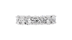 Oval brilliant cut Eternity ring available in white gold or platinum.