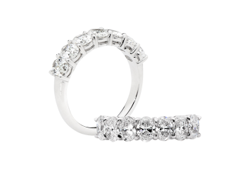 Oval brilliant cut Eternity ring available in white gold or platinum. Available in White Gold, Yellow Gold, Rose Gold or Platinum