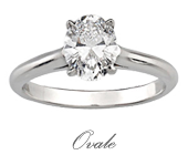 Four Claw Oval Cut Diamond Solitaire