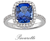 18ct White Gold Cushion Cut Tanzanite & Diamond Halo Ring