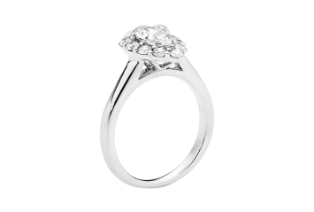 Pear brilliant cut Halo ring available in white gold or platinum. Available in White Gold, Yellow Gold, Rose Gold or Platinum