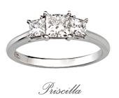 Trilogy Ring Featuring Three Princess Cut Diamonds