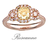 18ct Rose Gold Fancy Intense Yellow Diamond Ring